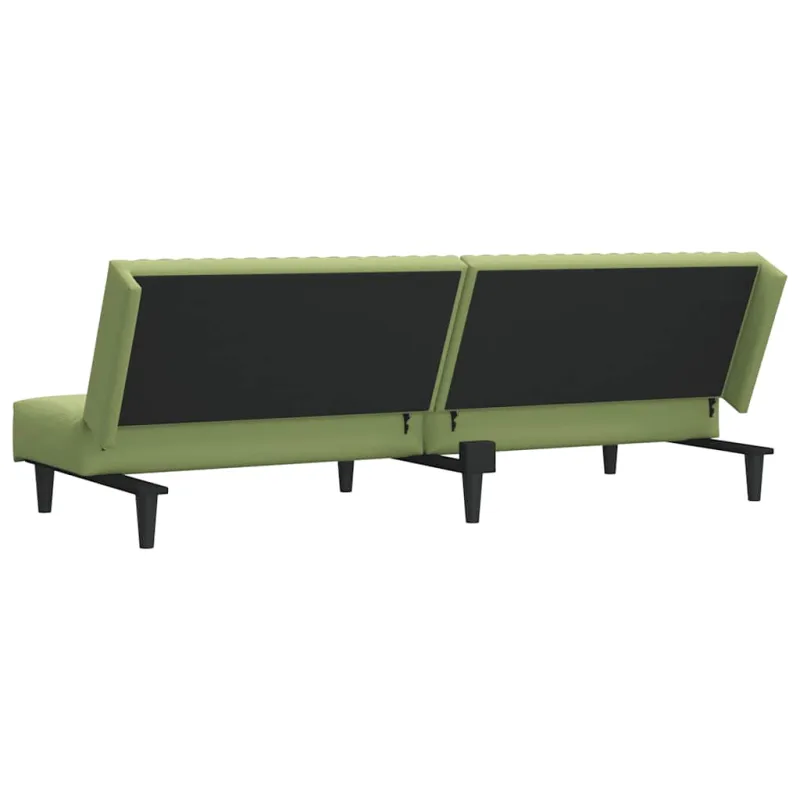 Dvivietė sofa-lova, šviesiai žalios spalvos, aksomas
