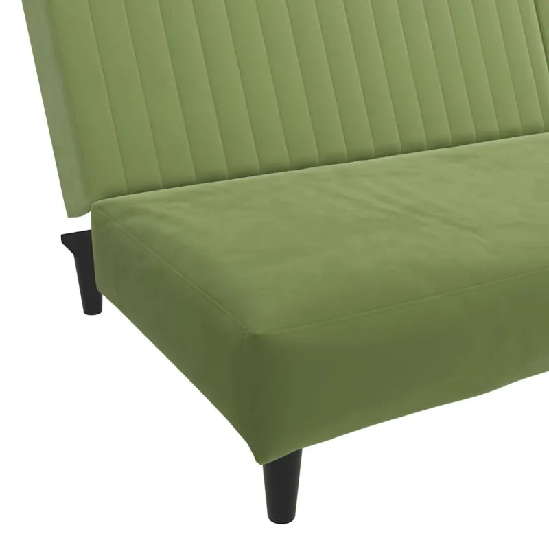 Dvivietė sofa-lova, šviesiai žalios spalvos, aksomas