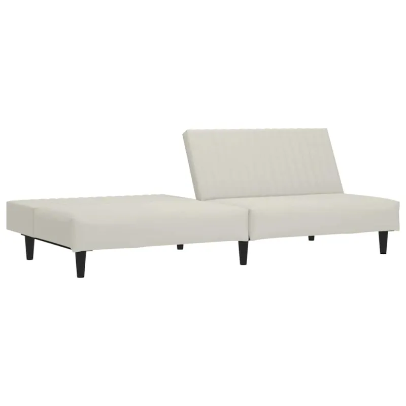Dvivietė sofa-lova, kreminės spalvos, aksomas