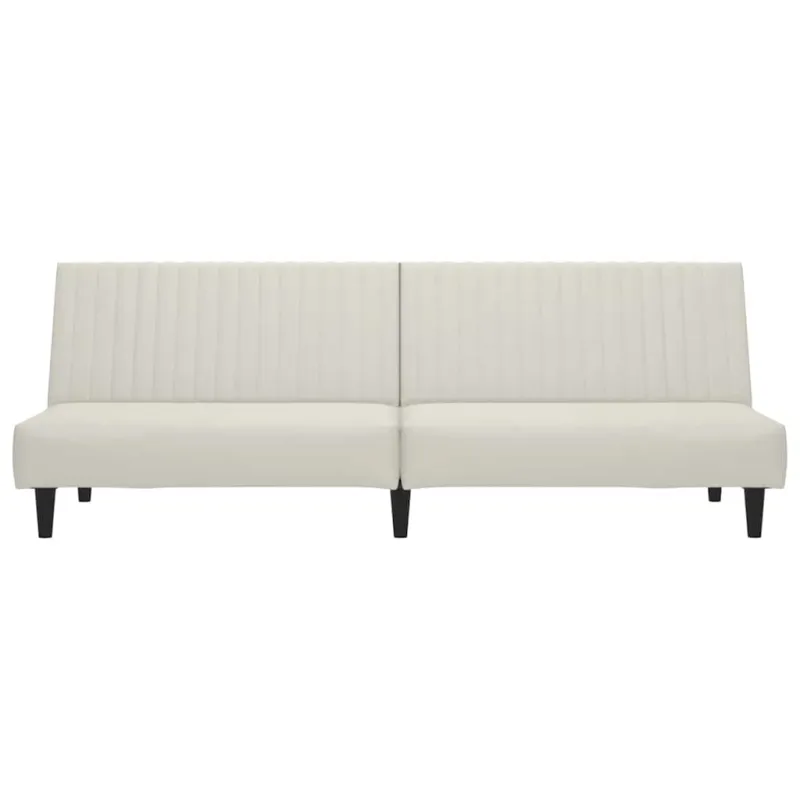 Dvivietė sofa-lova, kreminės spalvos, aksomas