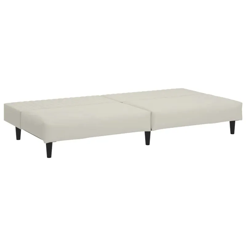 Dvivietė sofa-lova, kreminės spalvos, aksomas