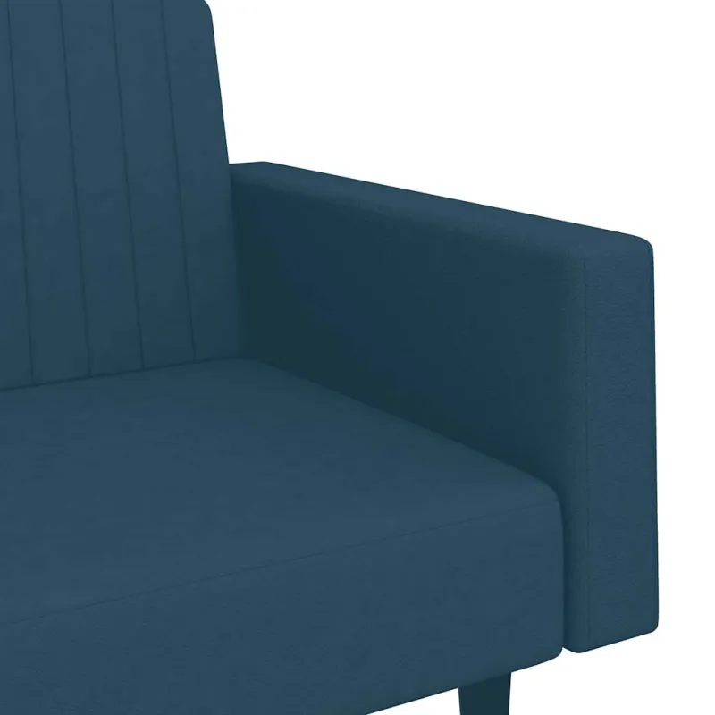 Dvivietė sofa-lova, mėlynos spalvos, aksomas