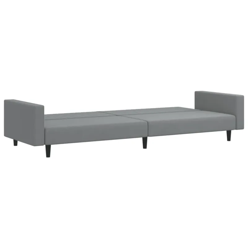 Dvivietė sofa-lova, šviesiai pilkos spalvos, aksomas