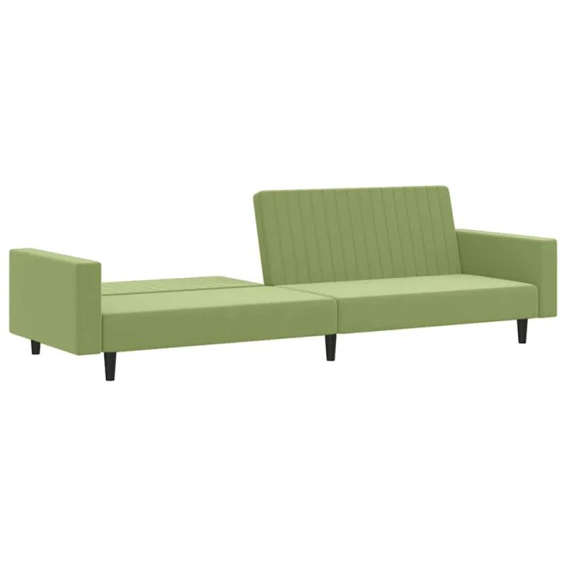 Dvivietė sofa-lova, šviesiai žalios spalvos, aksomas