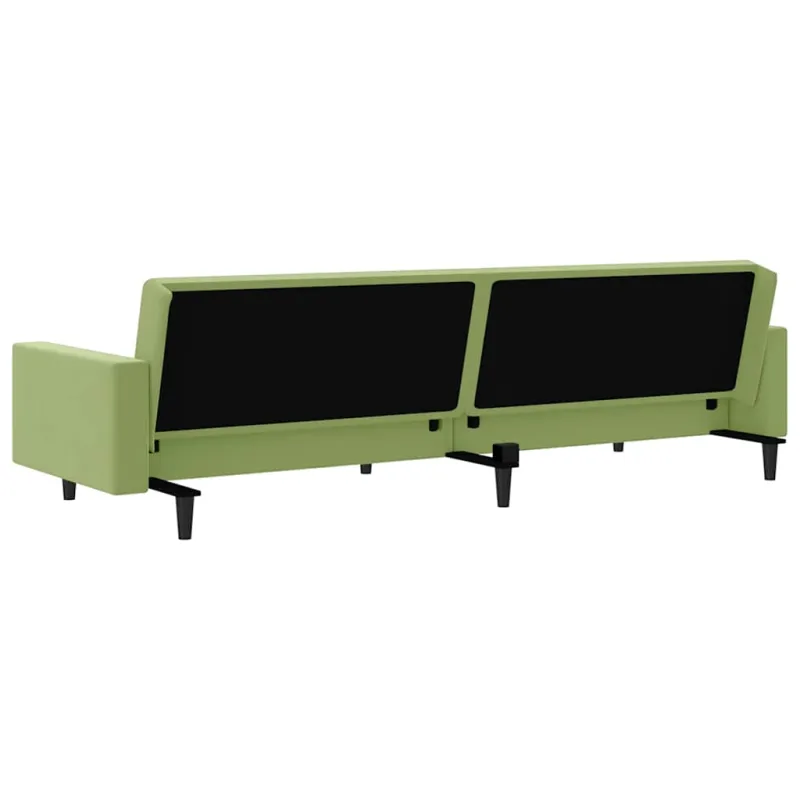 Dvivietė sofa-lova, šviesiai žalios spalvos, aksomas