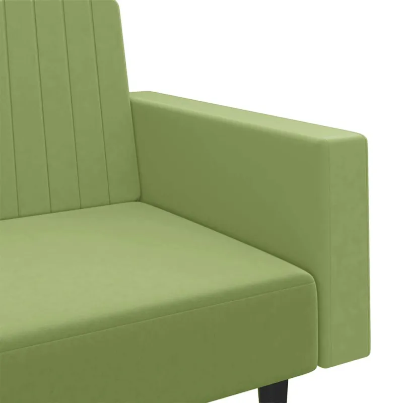 Dvivietė sofa-lova, šviesiai žalios spalvos, aksomas