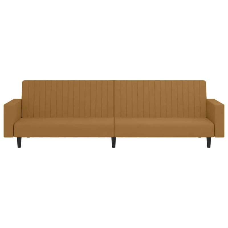 Dvivietė sofa-lova, rudos spalvos, aksomas