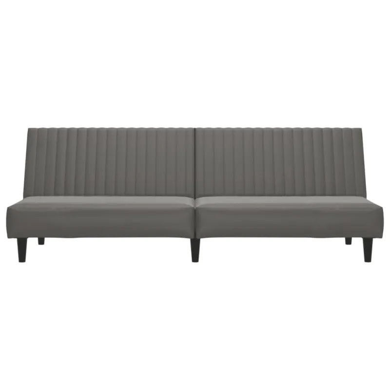 Dvivietė sofa-lova, pilkos spalvos, dirbtinė oda
