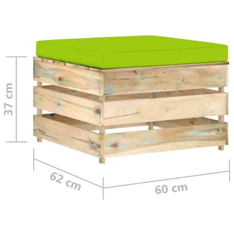 Sodo komplekti, 2 osainen, impregnatoitu puumateriaali, pehmusteilla