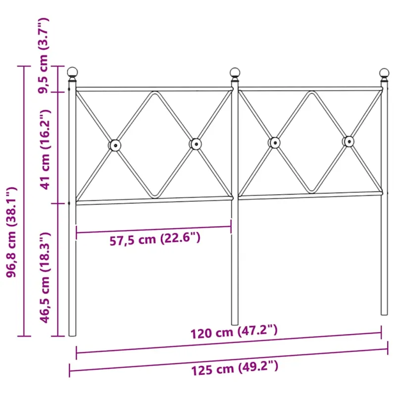 Metalinis pakaitinis galvūgalis, juodos spalvos, 120cm
