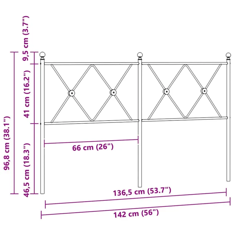 Metalinis pakaitinis galvūgalis, juodos spalvos, 137cm
