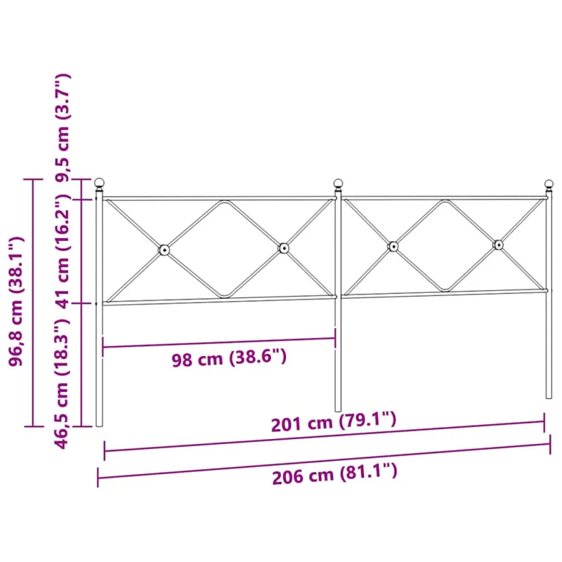Metalinis pakaitinis galvūgalis, juodos spalvos, 200cm