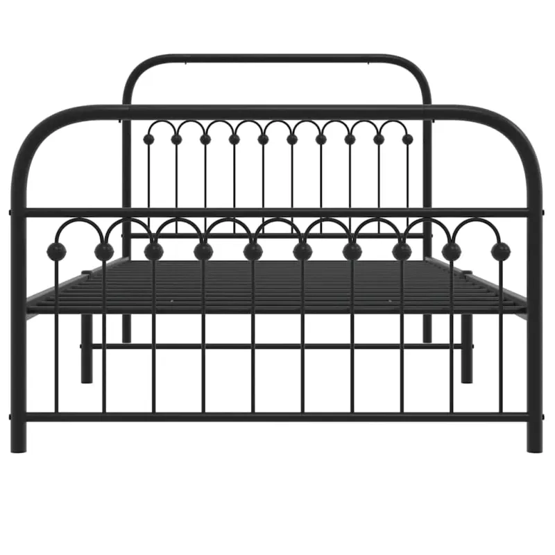Lovos rėmas su galvūgaliu/kojūgaliu, juodas, 107x203cm, metalas