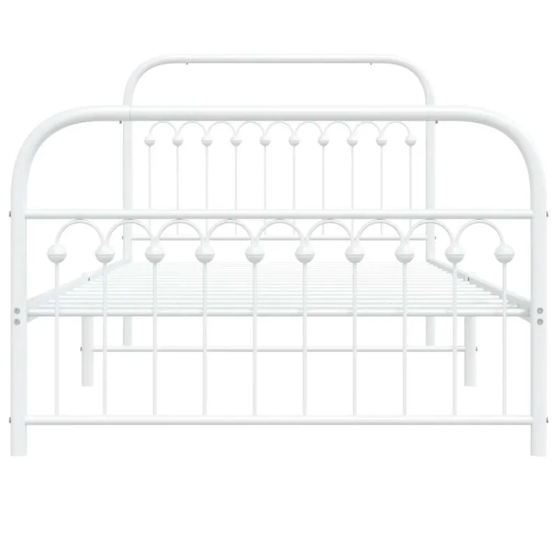 Lovos rėmas su galvūgaliu/kojūgaliu, baltas, 107x203cm, metalas