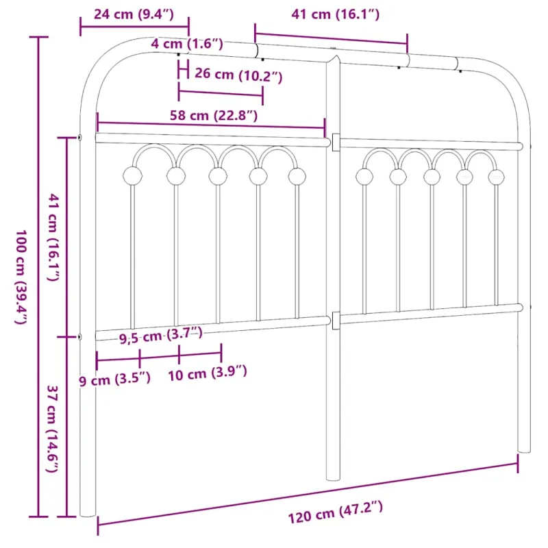 Metalinis pakaitinis galvūgalis, baltos spalvos, 120cm