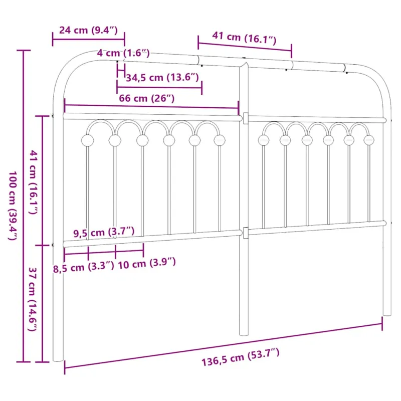 Metalinis pakaitinis galvūgalis, baltos spalvos, 135cm