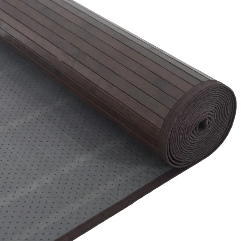 Kilimas, tamsiai rudas, 80x200cm, bambukas, stačiakampis
