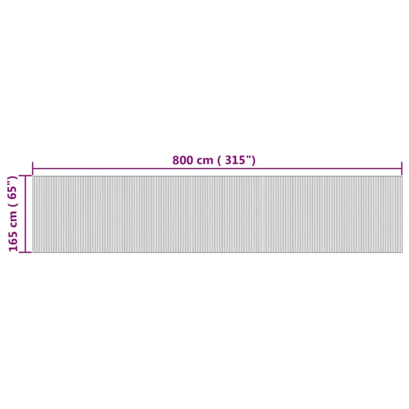 Kambario pertvara, natūralios spalvos, plotis 800 cm, aukštis 165 cm, bambukas