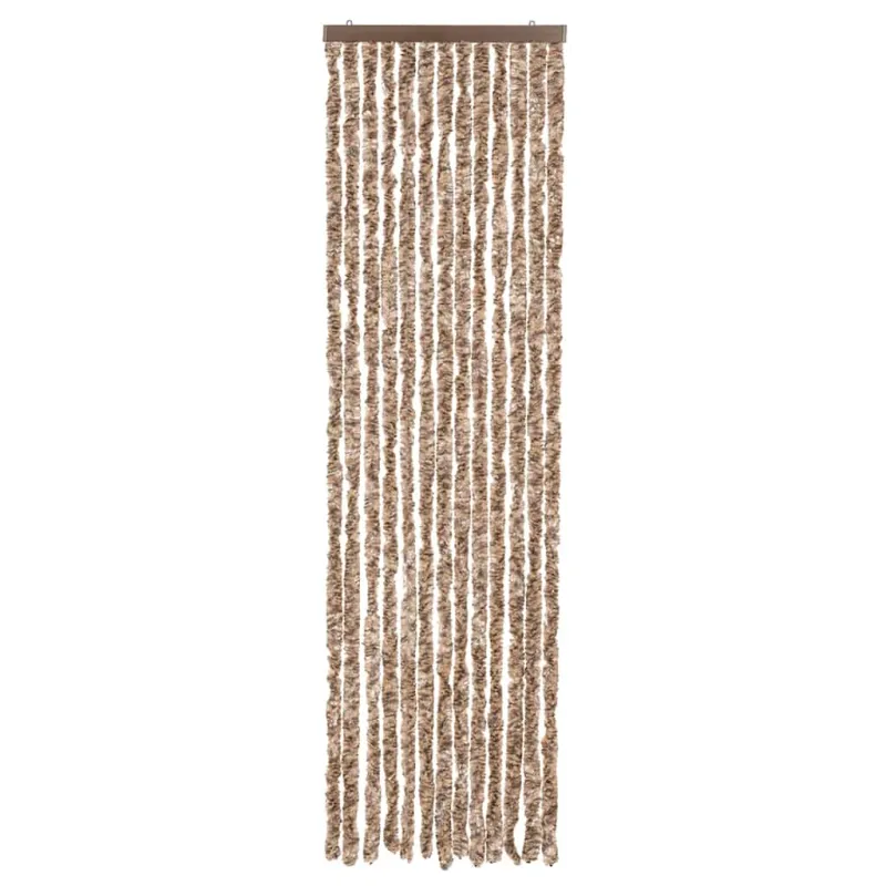 Užuolaida nuo musių, smėlio ir tamsiai ruda, 56x185cm, šenilis
