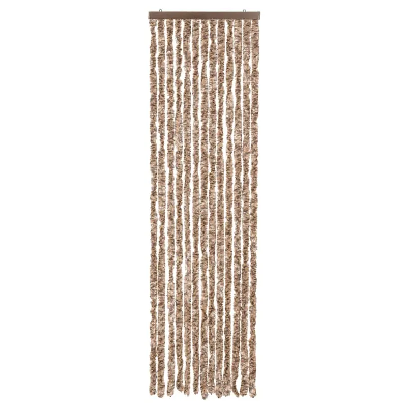 Užuolaida nuo musių, smėlio ir tamsiai ruda, 56x200cm, šenilis