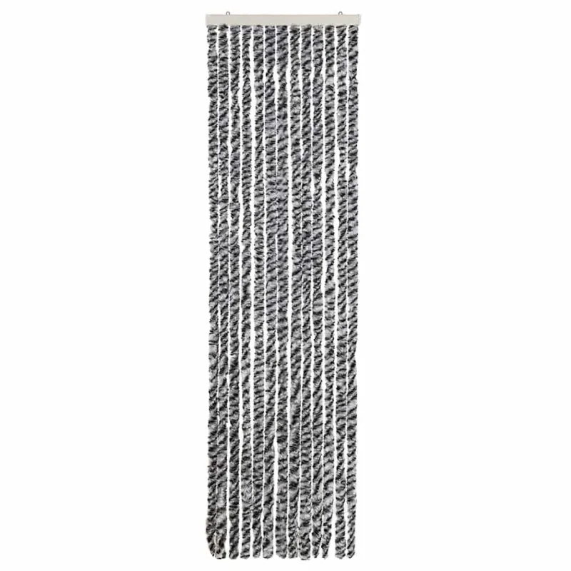 Užuolaida nuo musių, pilka/juoda/balta, 56x200cm, šenilis