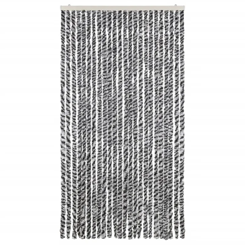 Užuolaida nuo musių, juodos/baltos spalvos, 100x200cm, šenilis