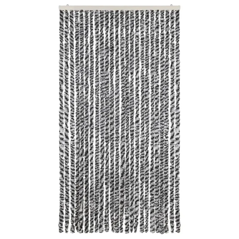 Užuolaida nuo musių, pilka/juoda/balta, 100x220cm, šenilis