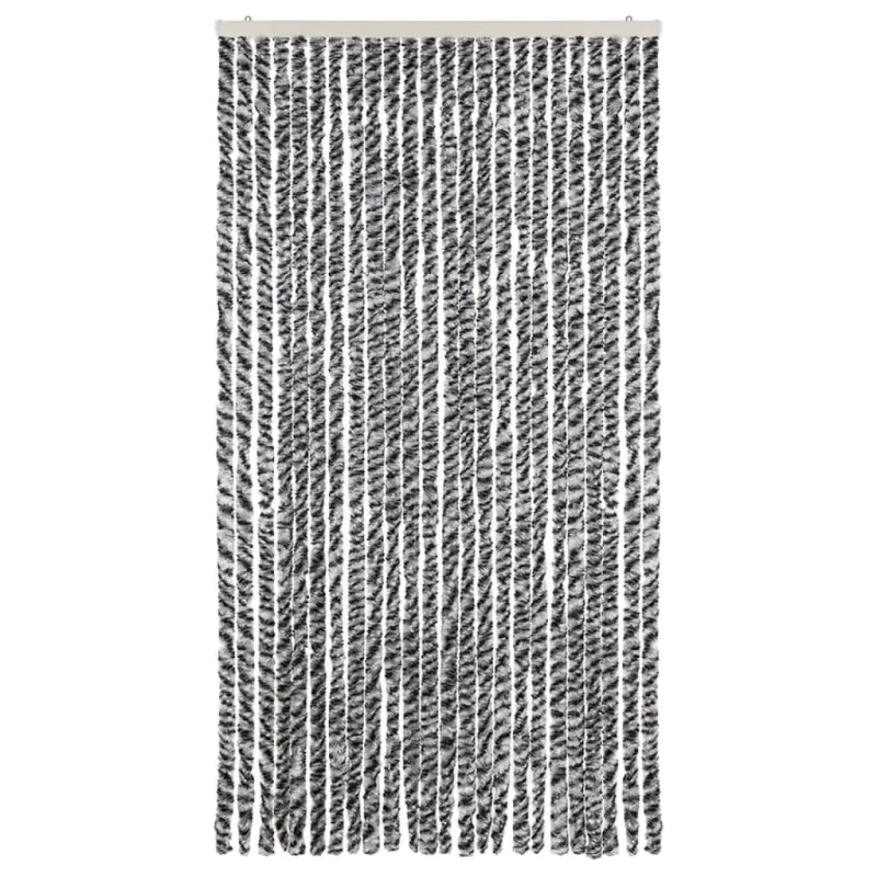 Užuolaida nuo musių, pilka/juoda/balta, 100x230cm, šenilis