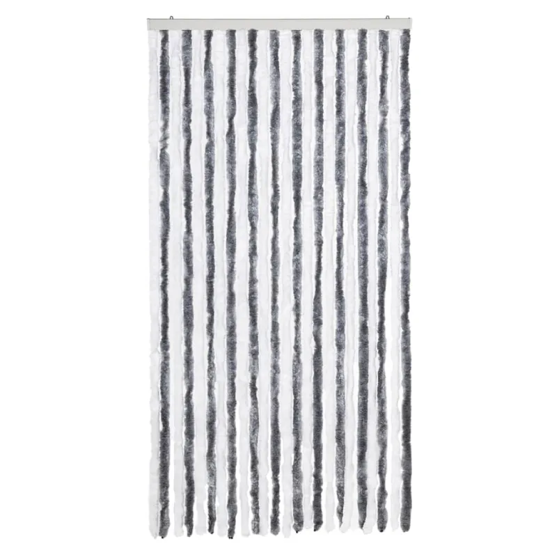 Užuolaida nuo musių, pilka ir balta, 100x200cm šenilis