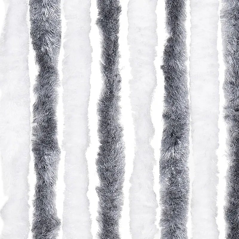 Užuolaida nuo musių, pilka ir balta, 100x200cm šenilis