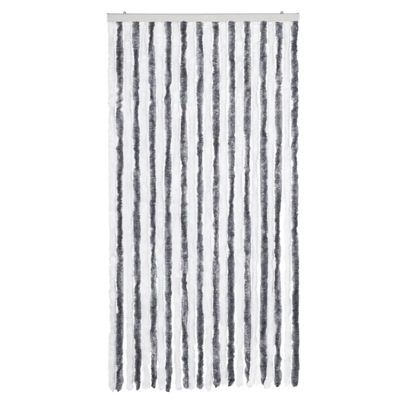Užuolaida nuo musių, pilka ir balta, 100x230cm šenilis