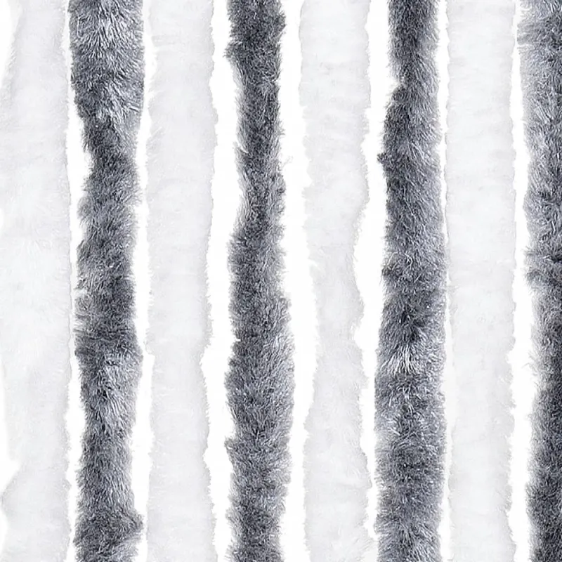 Užuolaida nuo musių, pilka ir balta, 100x230cm šenilis