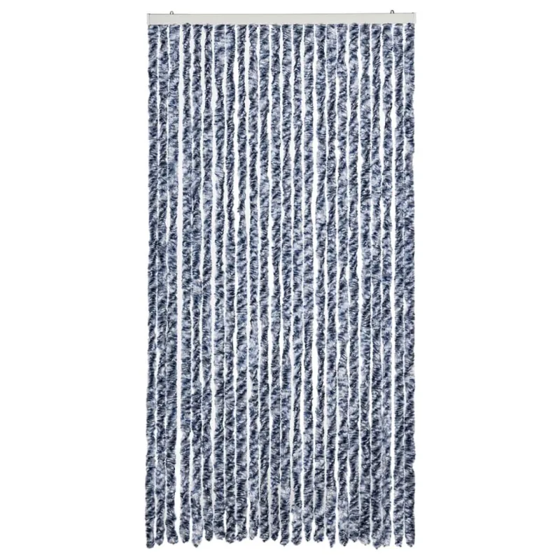 Užuolaida nuo musių, mėlyna ir balta, 100x230cm šenilis