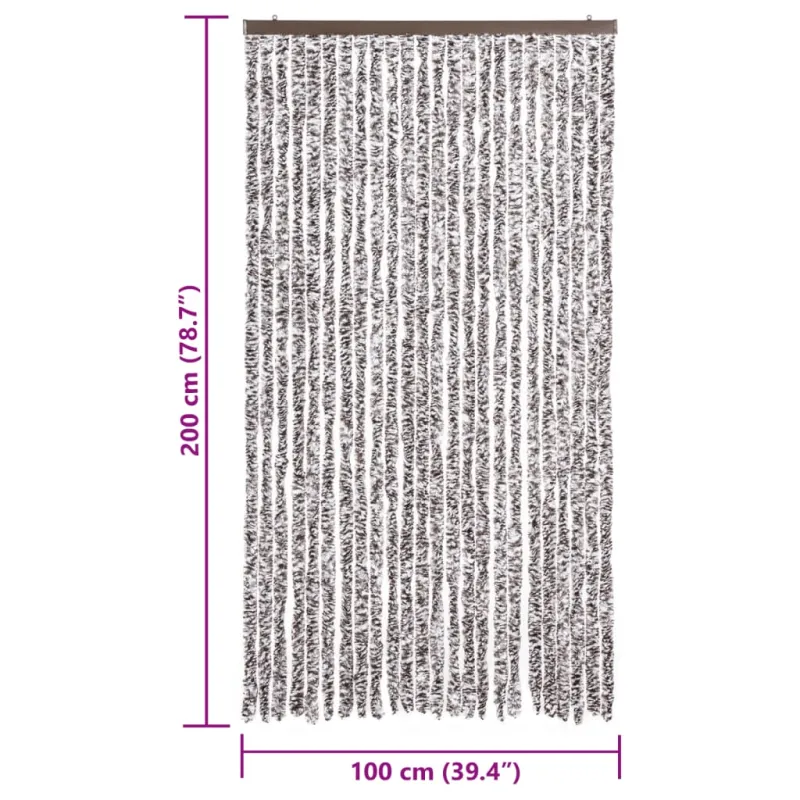 Užuolaida nuo musių, ruda ir smėlio, 100x200cm šenilis