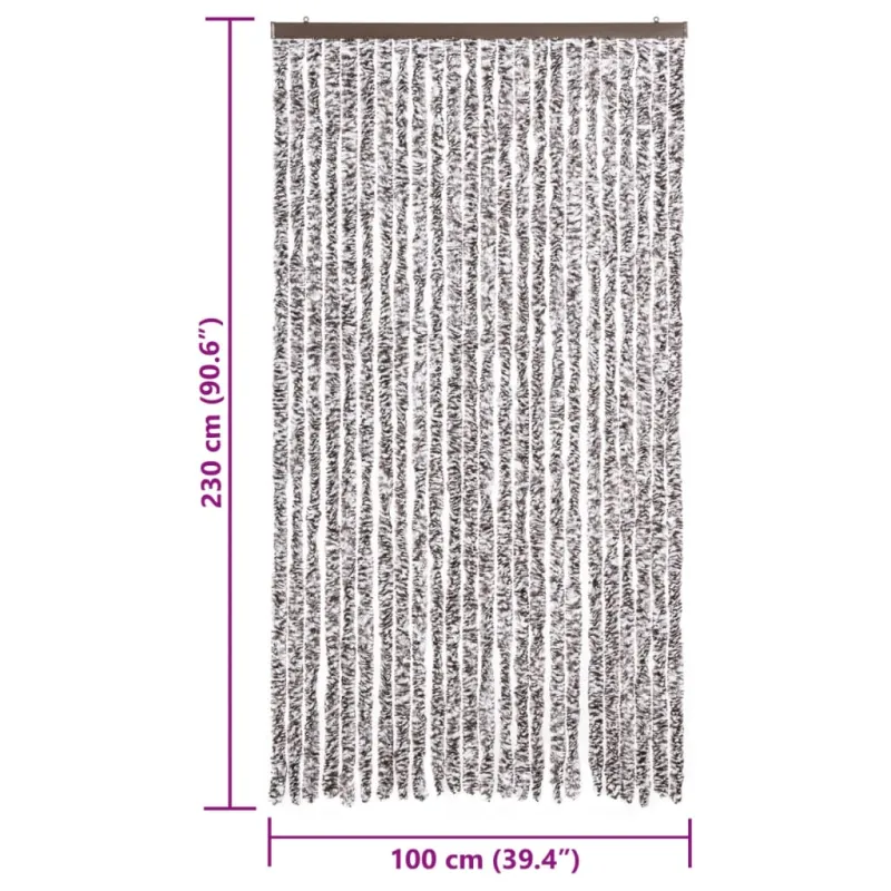 Užuolaida nuo musių, ruda ir smėlio, 100x230cm šenilis