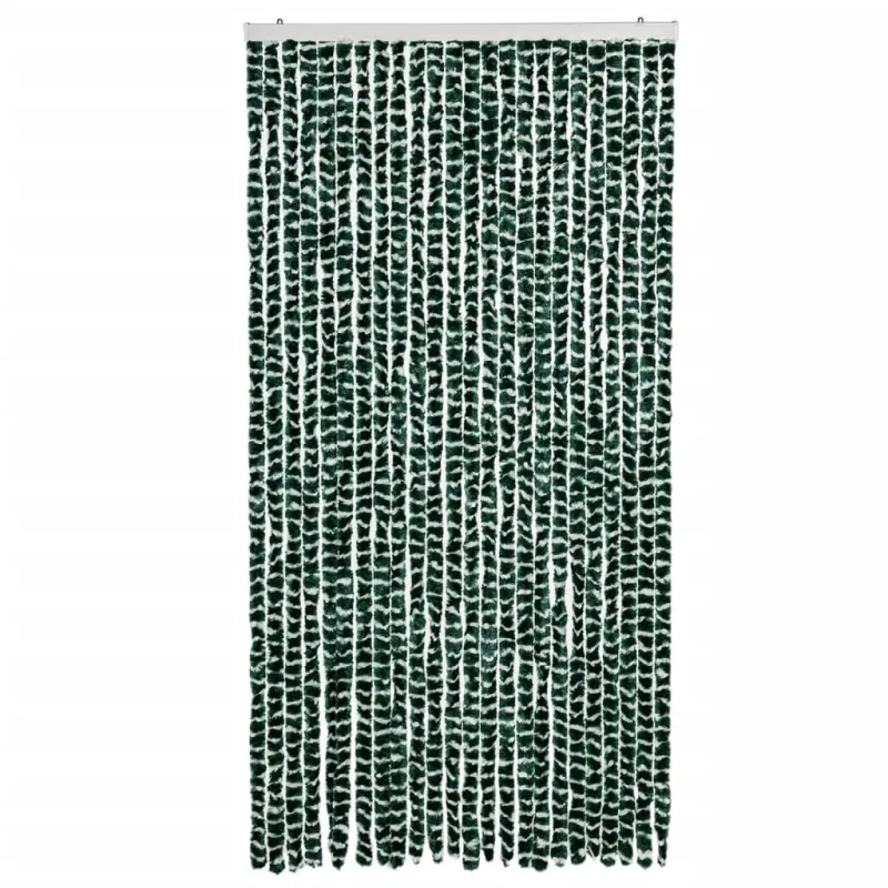 Užuolaida nuo musių, žalia ir balta, 100x200cm, šenilis