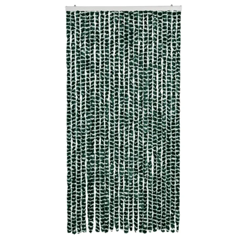 Užuolaida nuo musių, žalia ir balta, 100x230cm, šenilis