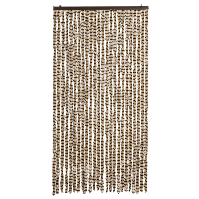 Užuolaida nuo musių, smėlio ir ruda, 100x230cm, šenilis
