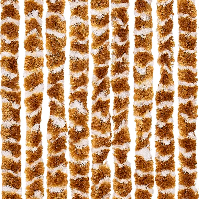 Užuolaida nuo musių, geltonai ruda ir balta, 90x200cm, šenilis