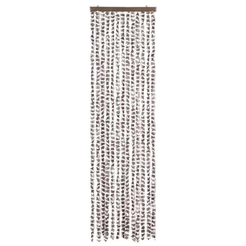Užuolaida nuo musių, taupe ir balta, 56x200cm, šenilis