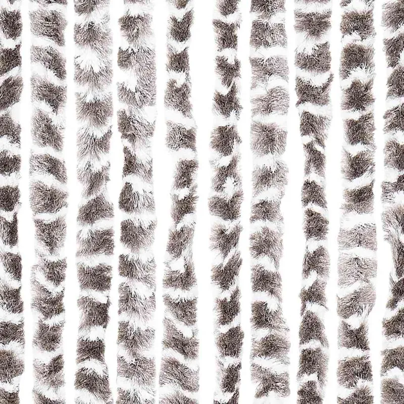 Užuolaida nuo musių, taupe ir balta, 56x200cm, šenilis