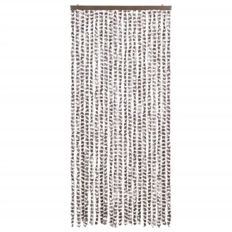 Užuolaida nuo musių, taupe ir balta, 90x200cm, šenilis