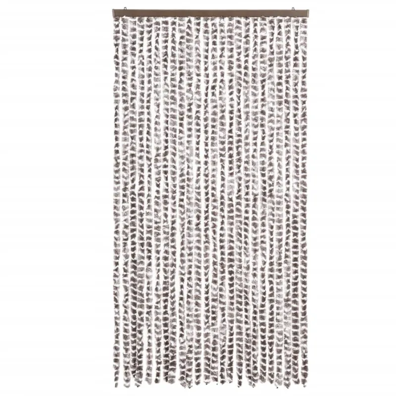 Užuolaida nuo musių, taupe ir balta, 100x200cm, šenilis