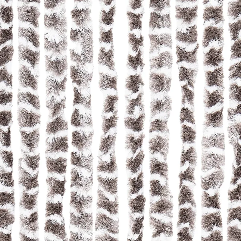 Užuolaida nuo musių, taupe ir balta, 100x200cm, šenilis