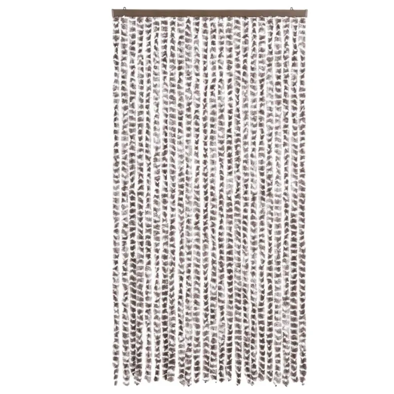 Užuolaida nuo musių, taupe ir balta, 100x230cm, šenilis