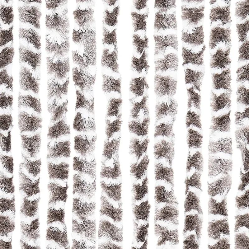 Užuolaida nuo musių, taupe ir balta, 100x230cm, šenilis