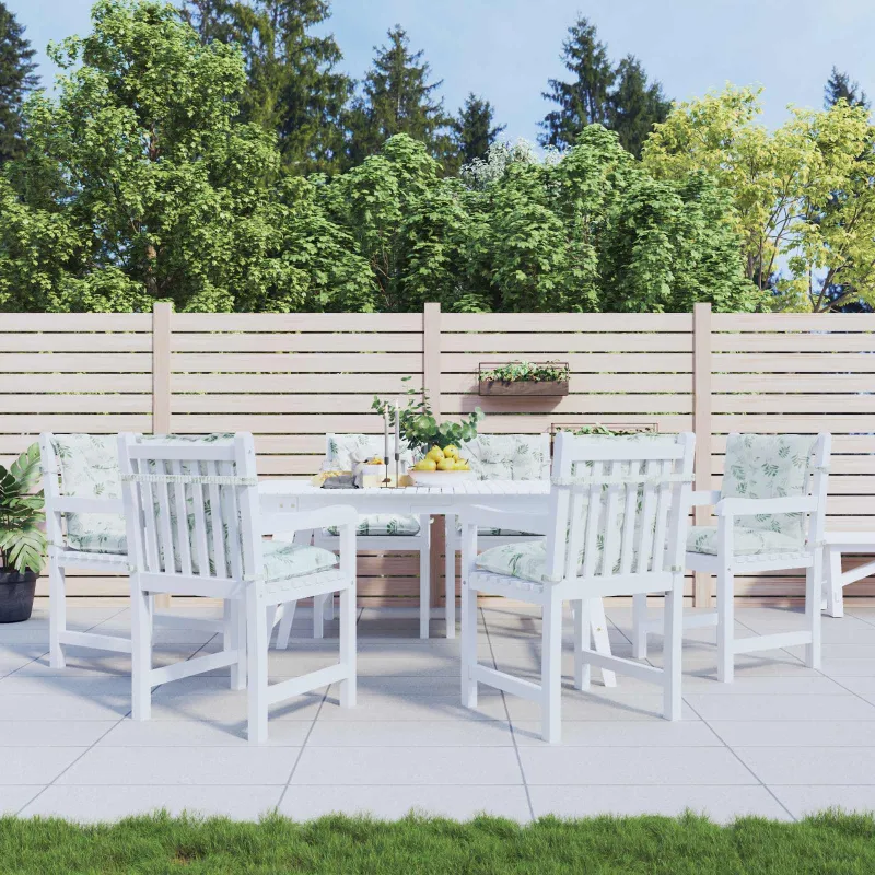 Lauko pagalvė 6 pcs Balta 100 x 50 x 7 cm Audinys