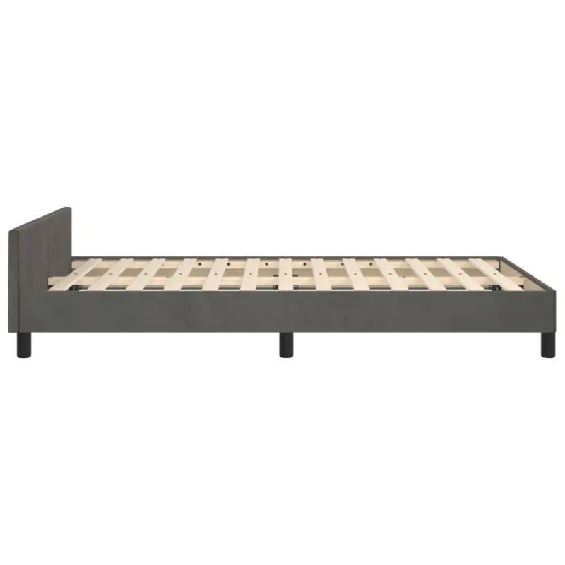 Lovos rėmas be čiužiniu, tamsiai pilka, 120x190 cm, aksomas