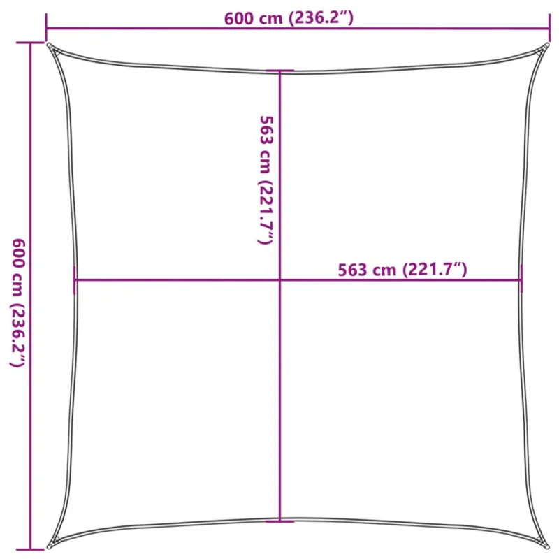 Burė nuo saulės, smėlio, 6x6m, 100% oksfordo poliesteris