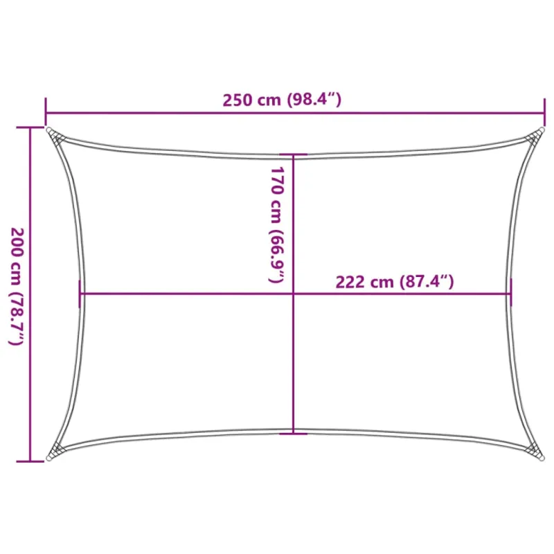 Burė nuo saulės, pilka, 2,5x2m, 100% oksfordo poliesteris